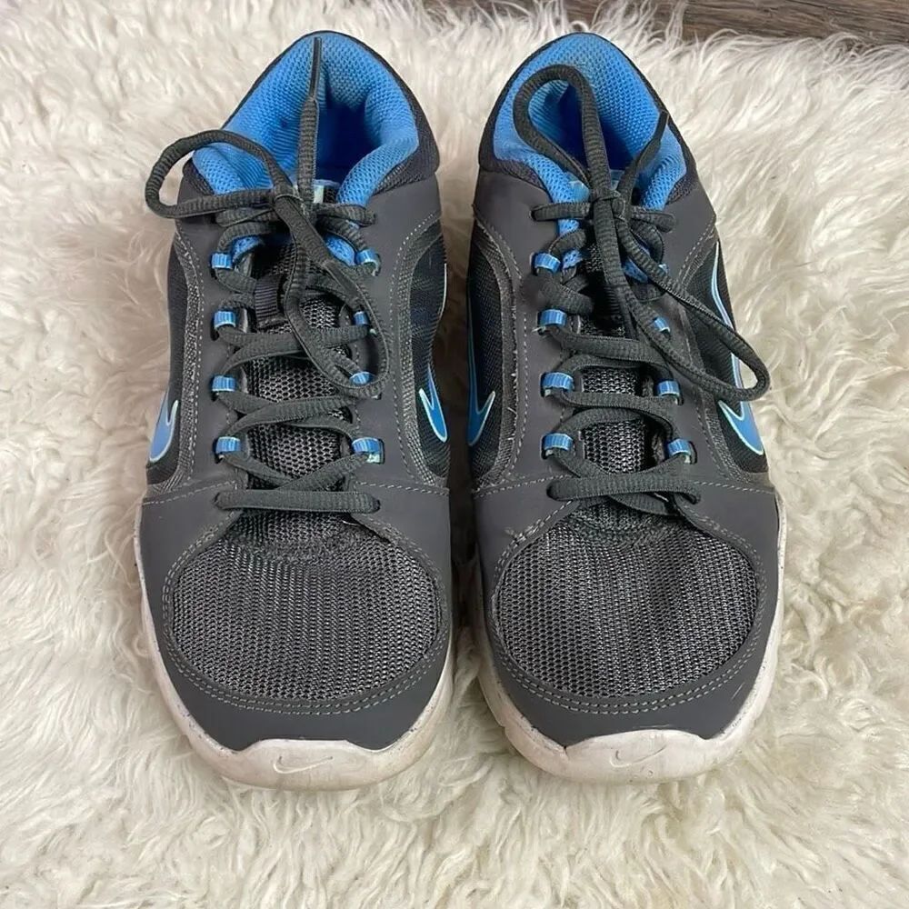 Nike Women Flex Trainer 4 643083 005 Cross Running Shoe Sneaker Gray Blue Size 8